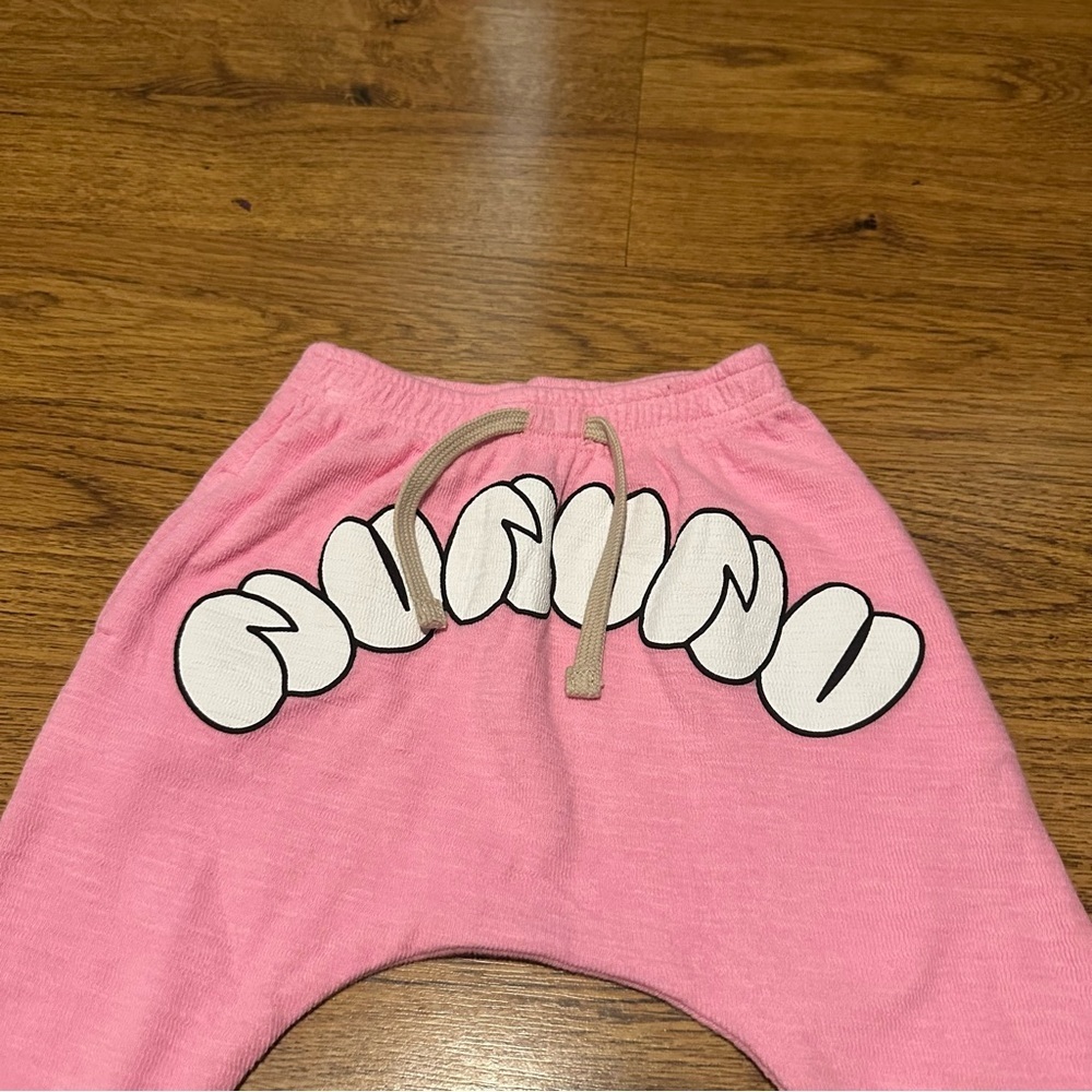 Nununu Pink Kids Bottoms size 3-6 months harem cotton cool unique baby girl lo - Picture 2 of 5